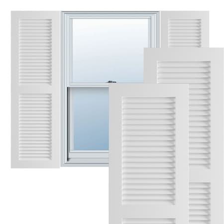True Fit PVC Two Equal Louver Shutters, White, 15W X 53H